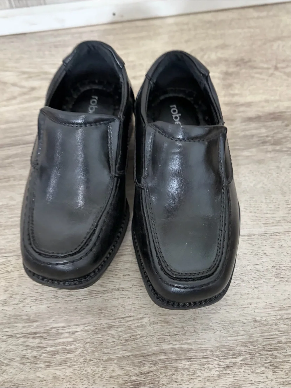 Robert David Boys Dress Shoes Loafers Size 6W Slip-on Black Formal Youth Wedding